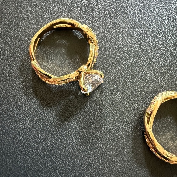 Engagement Ring Set New Gold 2PC Bridal Ring Set Wedding Ring Size 6,  7, 8 - Picture 2 of 5